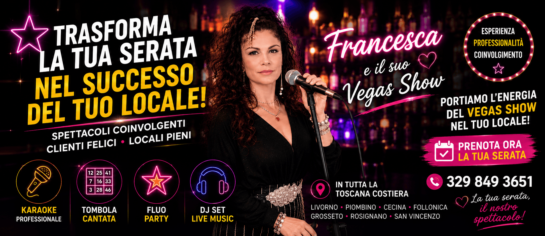 Karaoke Professionale, Tombola Cantata, DJ Set e Fluo Party